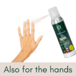 How to use our nail oil. Bottle sprays oil on hand.